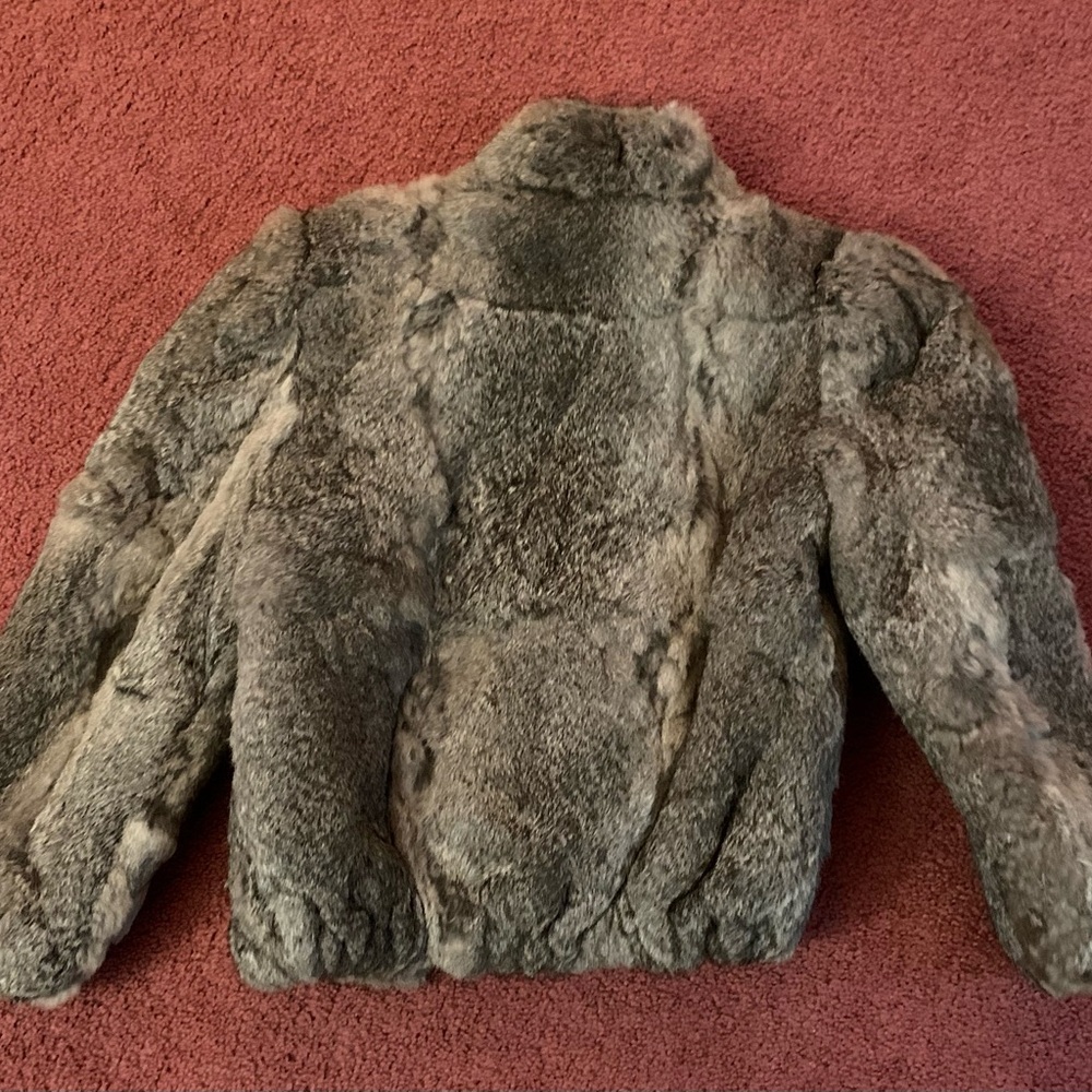 Girls Rabbit Fur Jacket Sz 10 - Picture 2 of 7